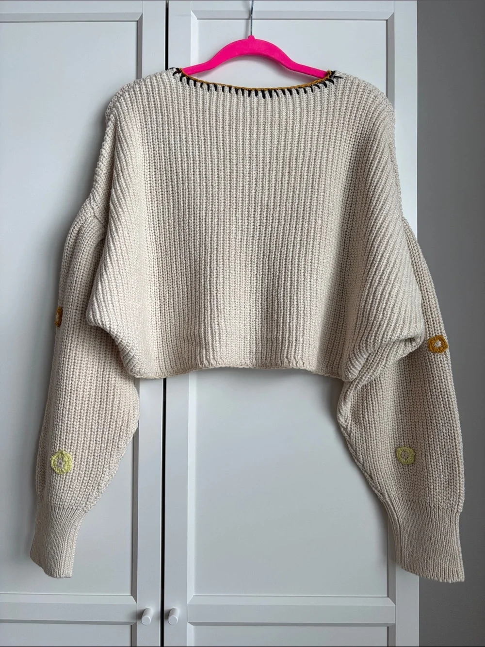NWOT Free People Dahlia Crochet Pullover, XS